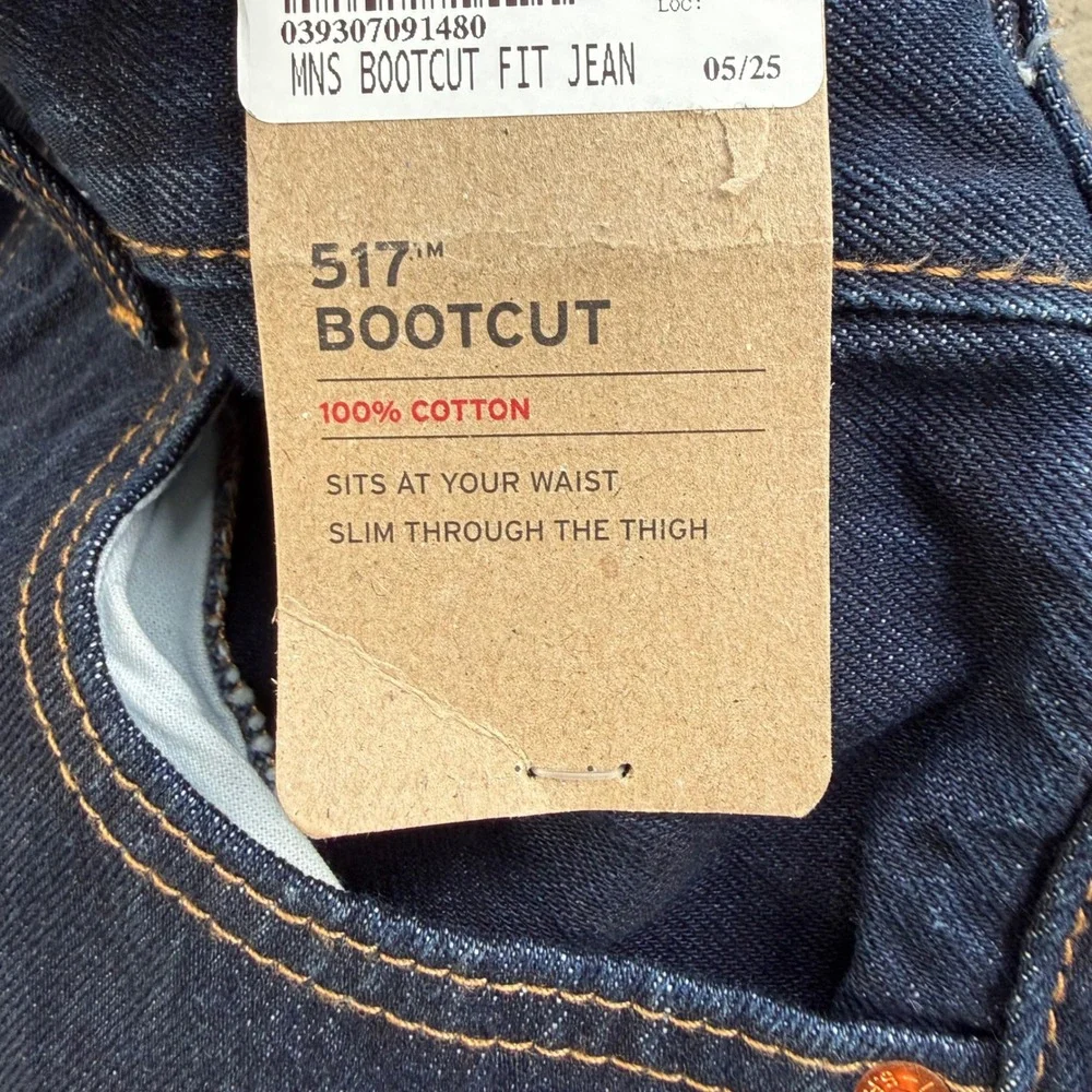 Levis 517 Retro Bootcut Jeans Mens 30x32 Dark Slim Fit 100% Cotton Rugged Denim